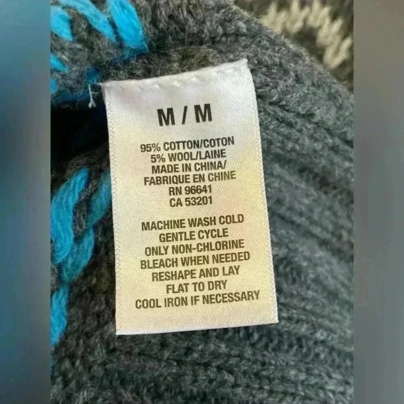 Aeropostale Men’s Gray Cotton Wool Blend 1/4 Zip Pullover Sweater Medium Classic - Picture 8 of 8